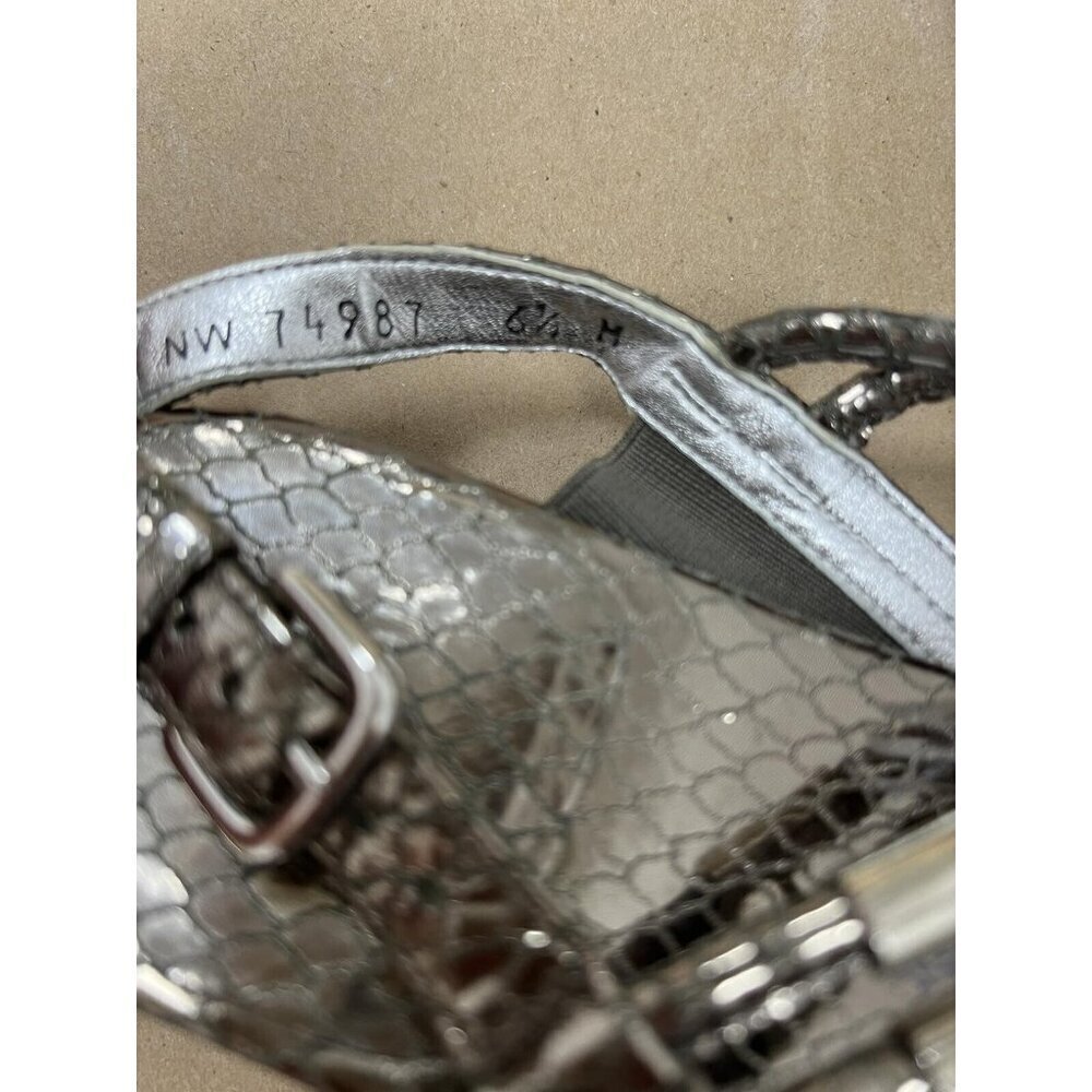 Stuart Weitzman Rolldown Metallic Micro-Wedge San… - image 8